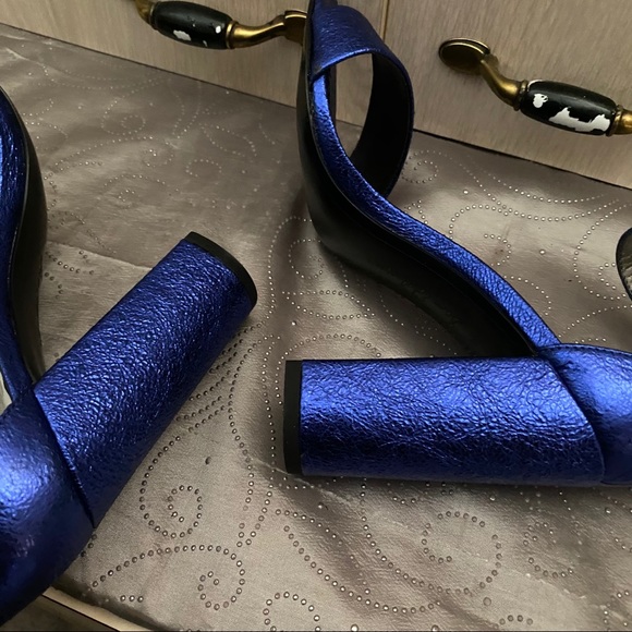 Sam Edelman Yaro Blue Block Heels Sandals Size 7.5 - Picture 7 of 11